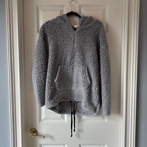 Oversized Gray Quarter Zip Hoodie